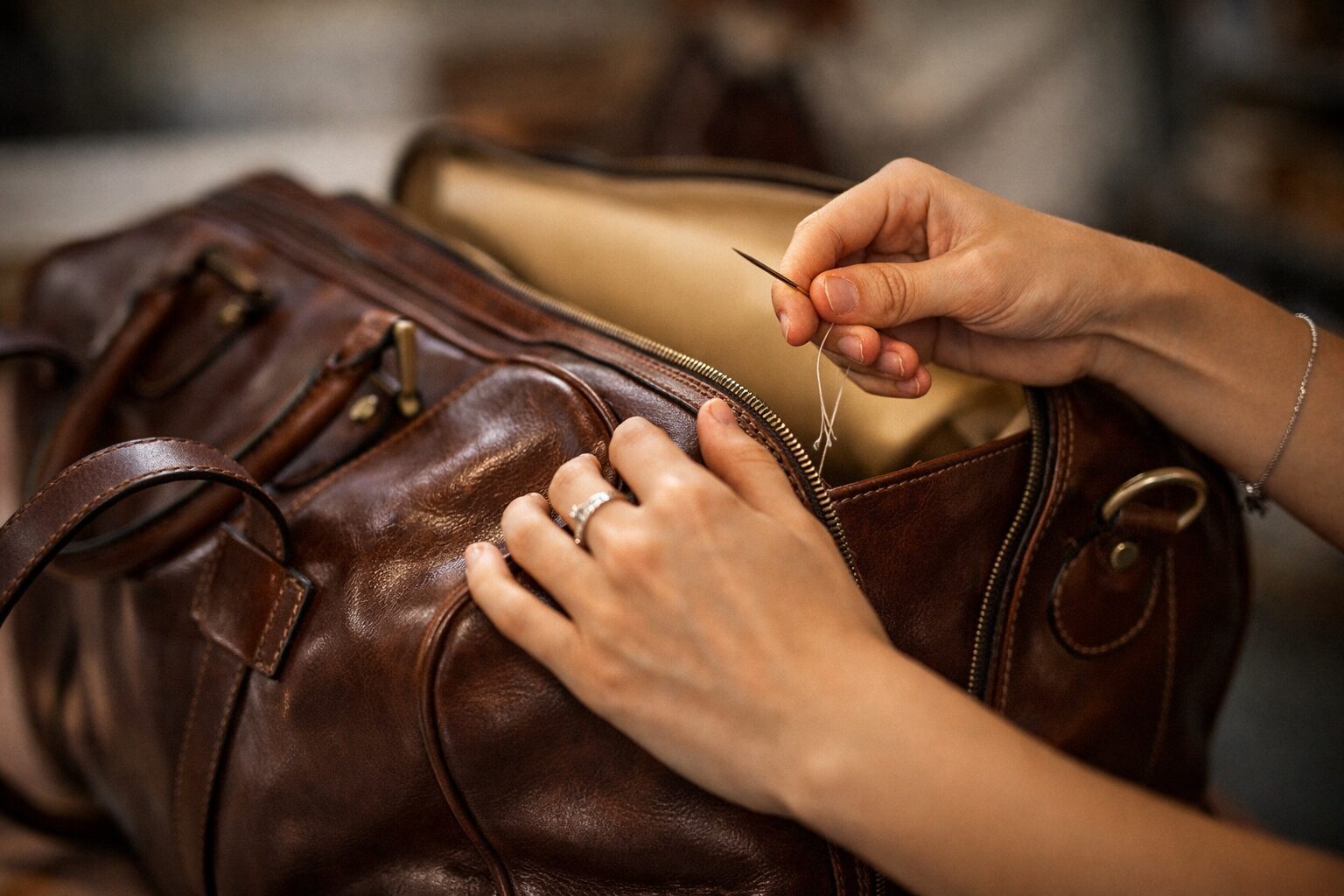 25 year leather warranty on premium Italian leather bag