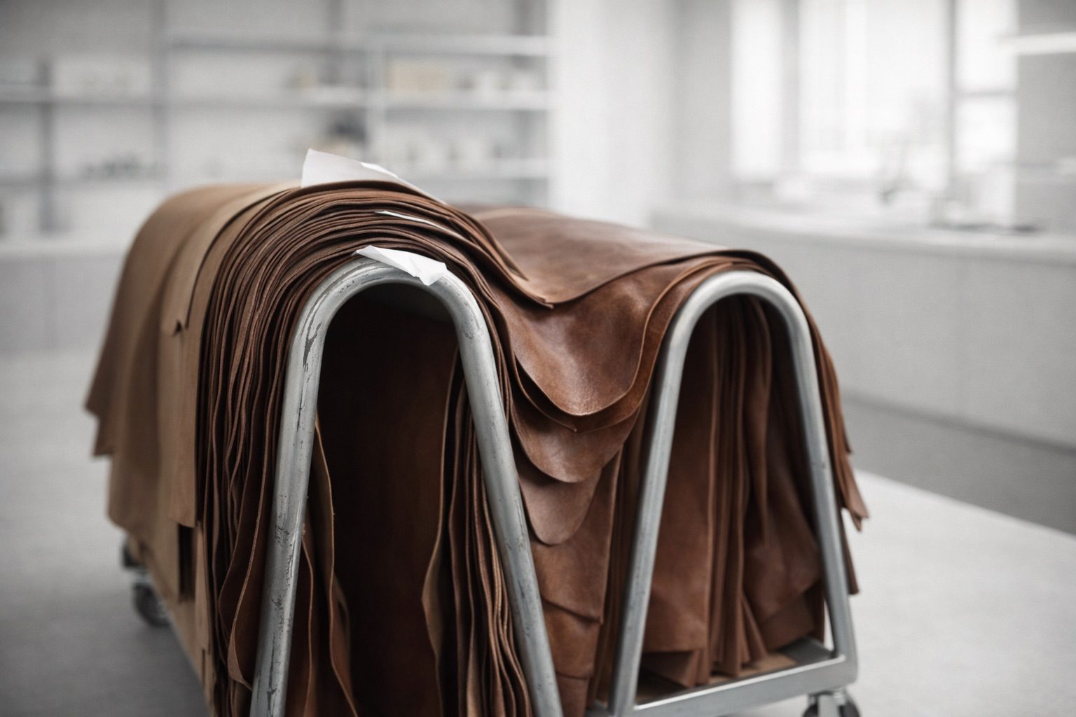 Leather texture on vegetable-tanned Italian leather grain
