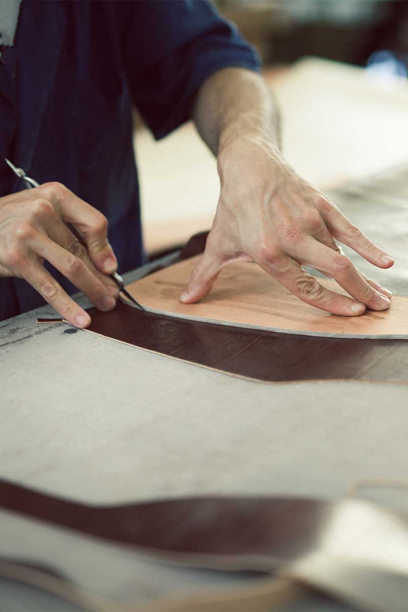 handcrafted Italian leather