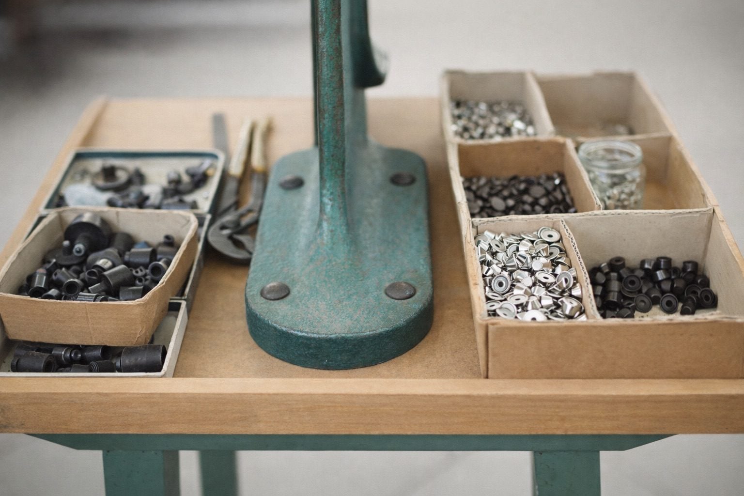 Italian leather tools in Maxwell‑Scott workshop