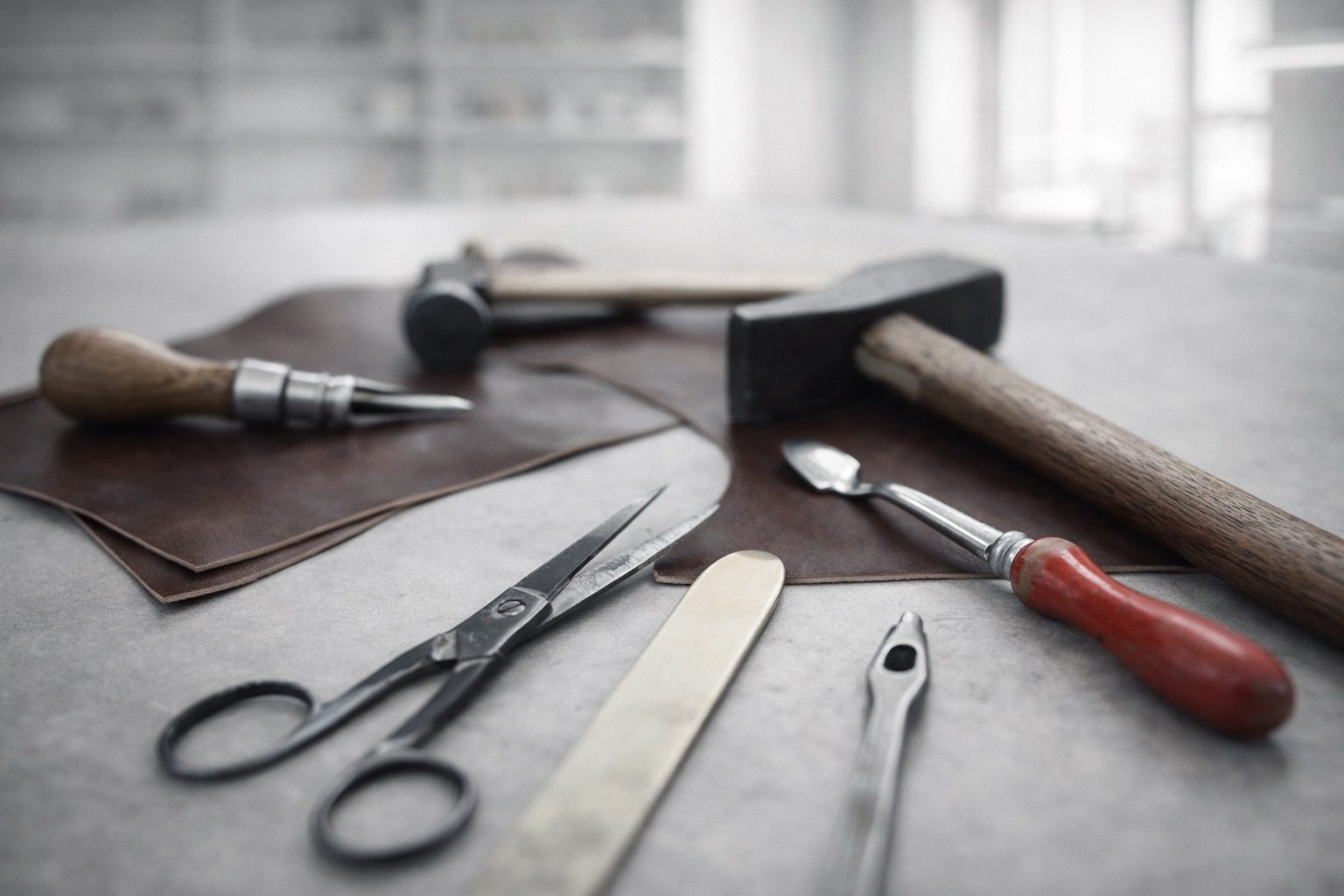 leather heritage tools techniques in Made in Italy atelier