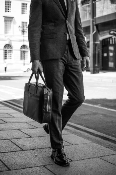 modern Italian leather work bag