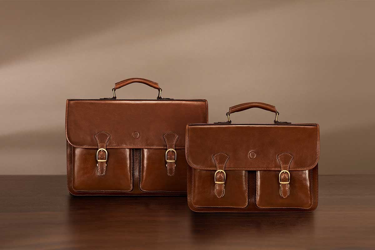 Satchel for macbook air in compact business bag design