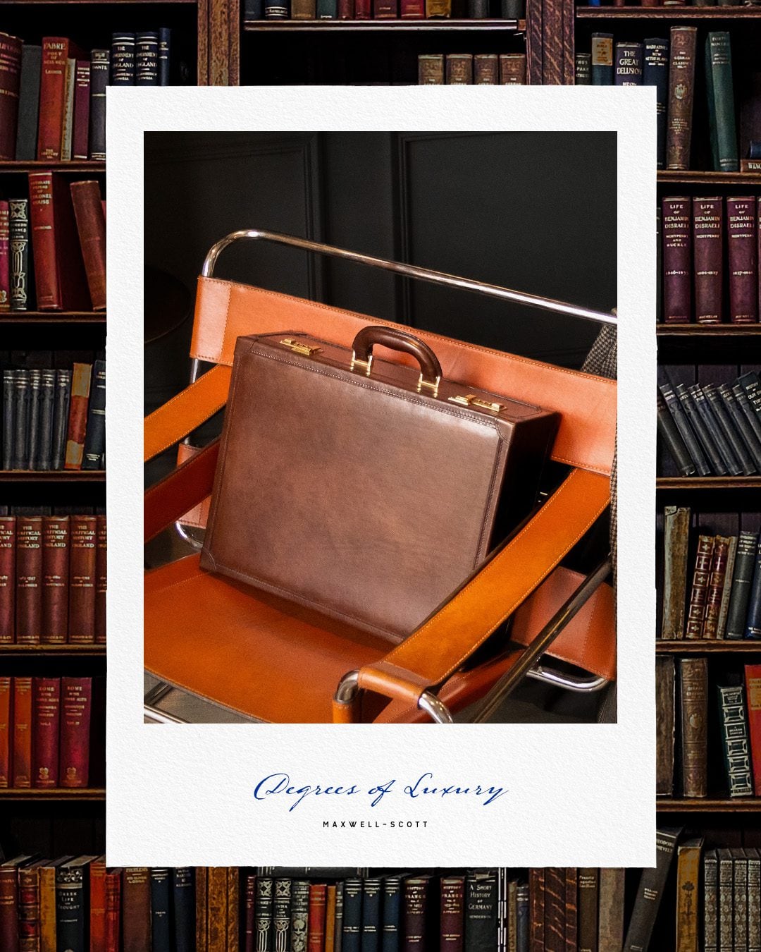 Traditional luxury leather attaché briefcase with combination locks