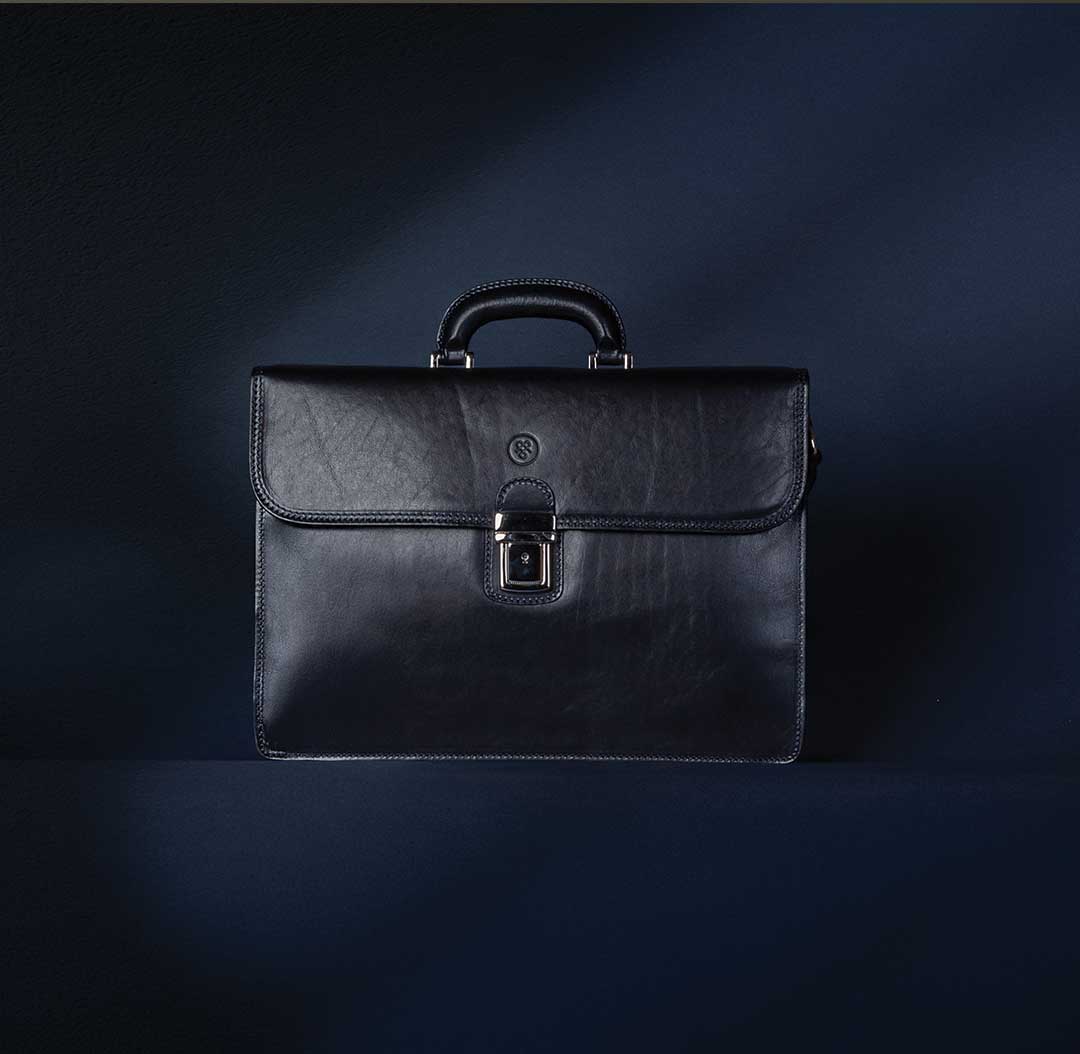 navy leather business bags Paolo3 briefcase for work