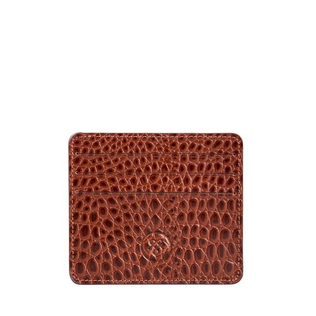 Men's Croc-Embossed Leather Card Holder | Handmade in Italy