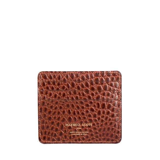 Men's Croc-Embossed Leather Card Holder | Handmade in Italy