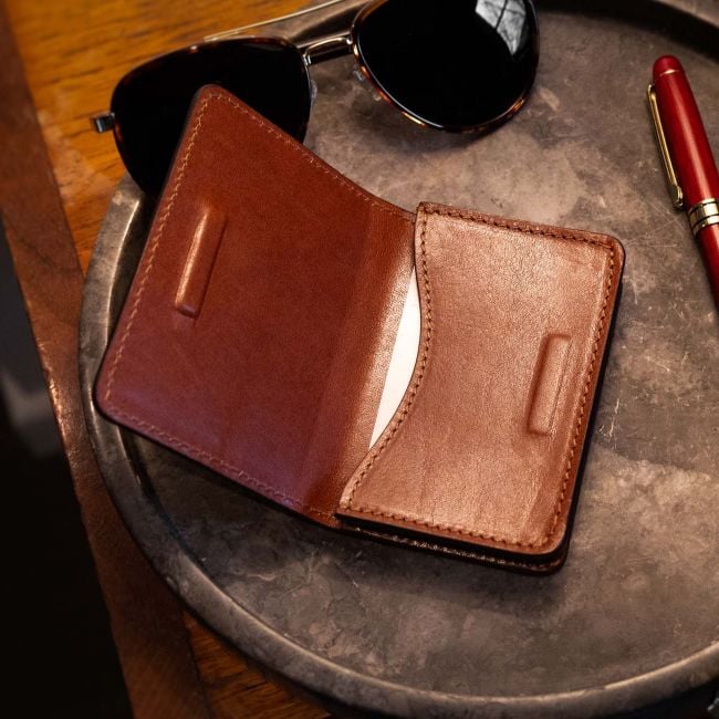 Abramo Leather Business Card Holder | Men's Work Accessory - MaxwellScott Abramo Leather Business Card Holder | Men's Work Accessory - MaxwellScott