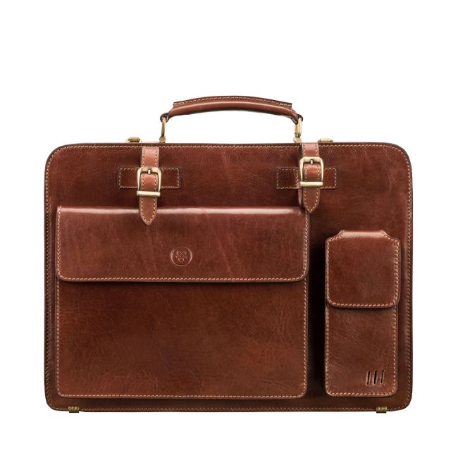 Alanzo Men's Italian Leather Business Briefcase - Maxwell-Scott