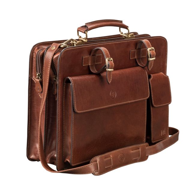 Alanzo Men's Italian Leather Business Briefcase - Maxwell-Scott