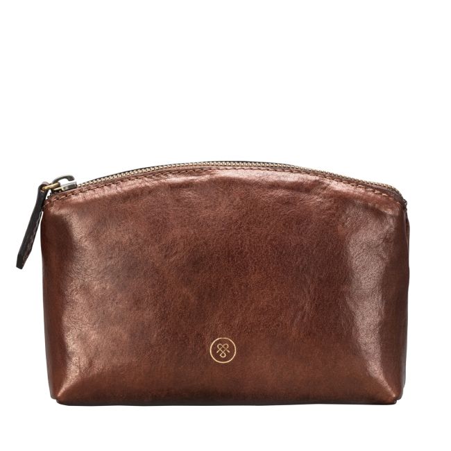 Chia Women's Italian Leather Make-Up Bag - Maxwell-Scott
