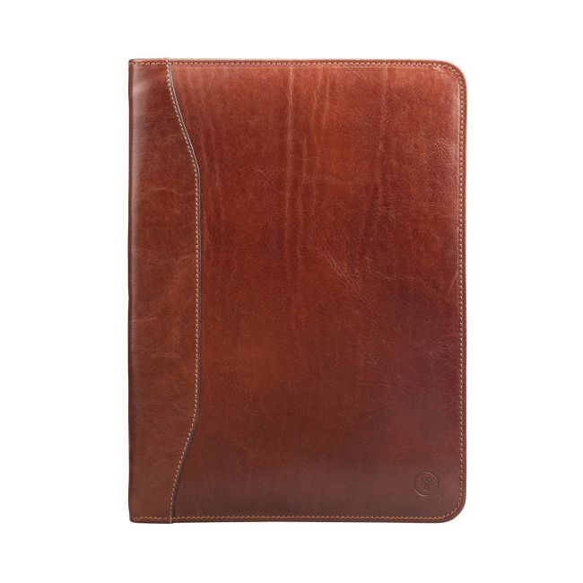 Dimaro Men's Italian Leather A4 Conference Folder - Maxwell-Scott
