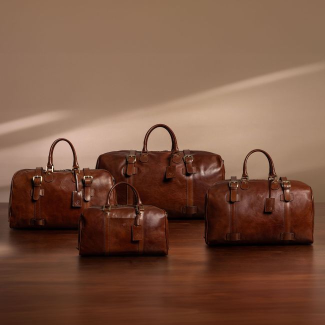 Flero S Men's Italian Leather Small Holdall - Maxwell-Scott