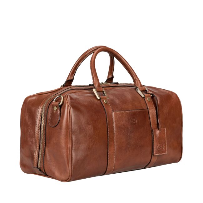 Flero S Men's Italian Leather Small Holdall - Maxwell-Scott