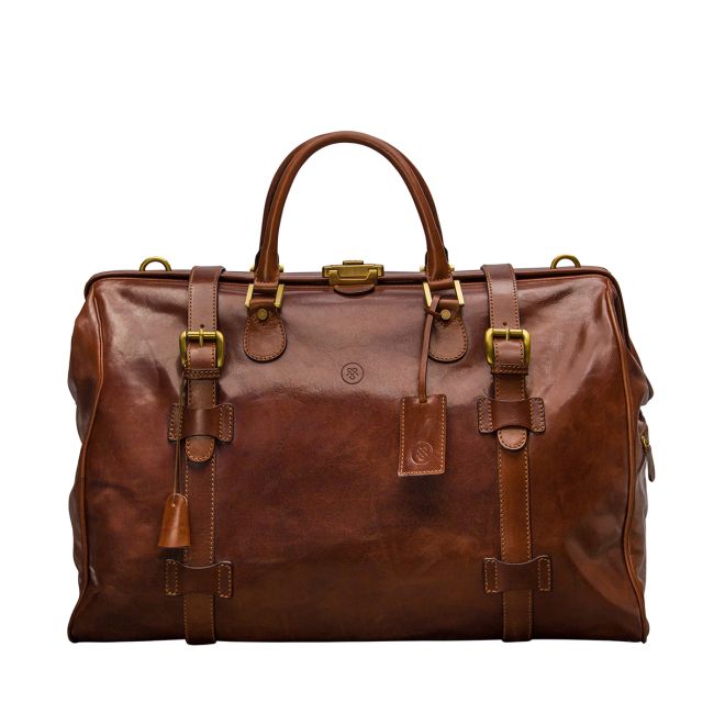 Men's Large Leather Gladstone Bag | Luxury Travel Holdall