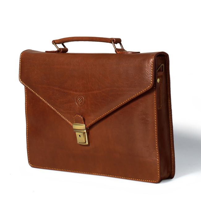 Lorenzo Men's Italian Leather Slim Briefcase - Maxwell-Scott