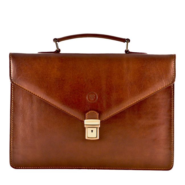 Lorenzo Men's Italian Leather Slim Briefcase - Maxwell-Scott