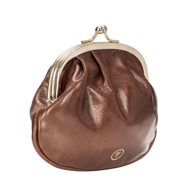 Sabina Women's Italian Leather Coin Purse with Clasp - Maxwell-Scott