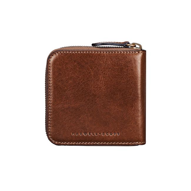 Tabiano Leather Zip Wallet | Men's Coin & Card Wallet - Maxwell-Scott
