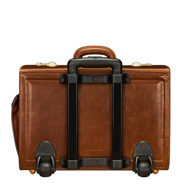 VareseW Men's Executive Wheeled Leather Pilot Case - Maxwell-Scott