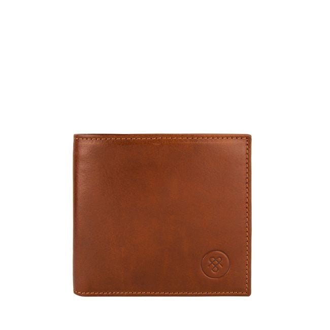 小物 DIESEL Compact Wallet Brown Leather Men's Diesel Brown Full Grain Cowhide Leather Bifold Rhino Armor