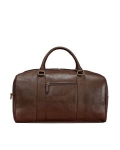 High-quality soft brown leather holdall for men