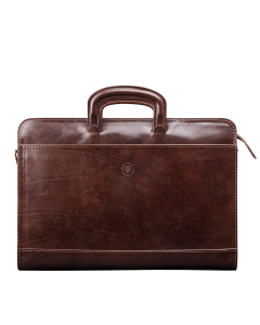 Men's Luxury Leather Document Case with pull out handles