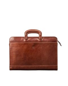 Lorenzo Men's Italian Leather Slim Briefcase - Maxwell-Scott