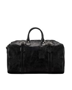 Large Black Leather Luggage for Men