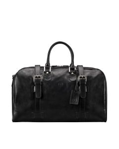 Black Mens Leather Holdall
