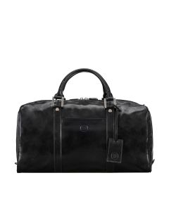 small black leather holdall