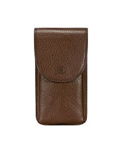 Luxurious, handcrafted glasses case made from the finest, soft, grained leather, specifically the finest brown Italian leather – top quality