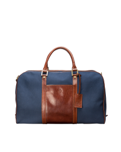 Premium Canvas leather holdall with detachable padded shoulder strap for travel