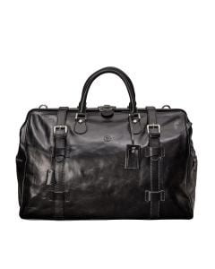 black leather gladstone holdall