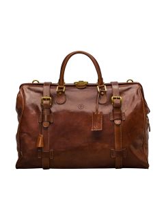 tan leather gladstone luggage bag