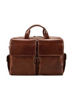 Paolo Men's Italian Leather 3‑Section Briefcase - Maxwell-Scott