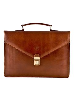 Paolo Men's Italian Leather 2‑Section Briefcase - Maxwell-Scott