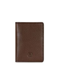mens soft brown leather travel ID card holder
