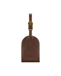 Soft Brown luxury leather luggage tag with window