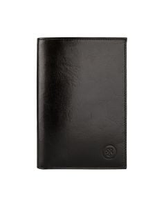 Lux handmade Italian full-grain RFID wallet for men, crafted with subtle embossed initials