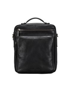 Men's Soft Black Luxury Leather Backpack made in italy