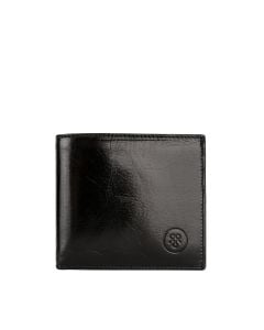Men's minamilist best quality black leather wallet 