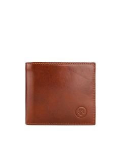 Handmade Italian full-grain leather RFID coin bifold wallet for gents in night black