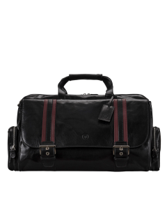 luxury black leather holdall 