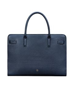 luxury navy blue pebbled leather ladies business bag briefcase with MacBook compartment