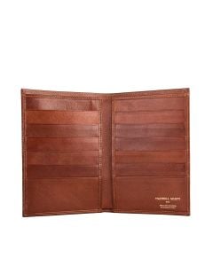 Men's Italian Leather Tall Wallet in Tan