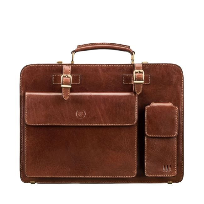 Men's Large Italian Leather Briefcase | The Alanzo | 25-Year Warranty