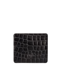 mock croc leather card case