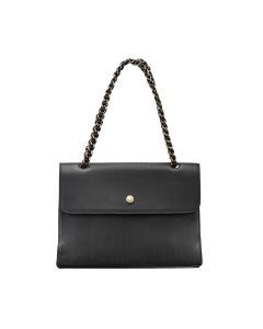 black bridle tan leather luxury chain handbag