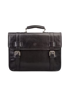 black leather backpack briefcase